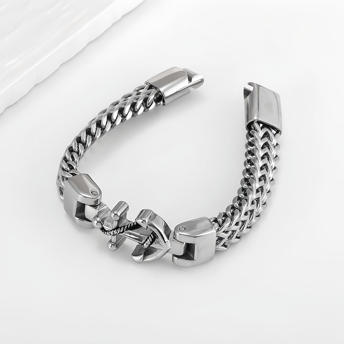 Anchor-Lock Titanium Steel Men's Bracelet