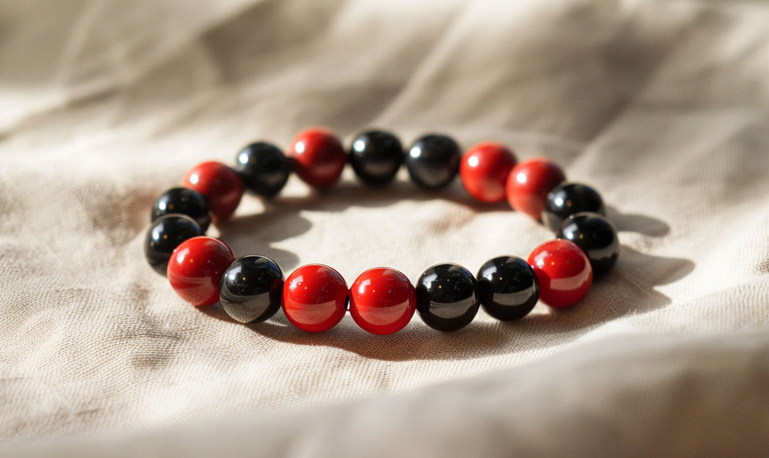 The Power of Red Howlite & Black Onyx Beaded Bracelets