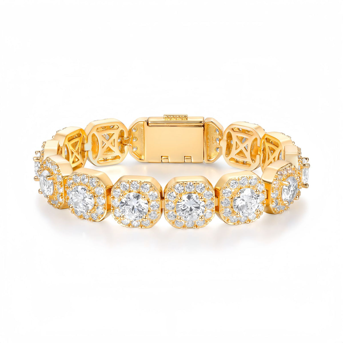 Wide Iced Tennis Bracelet