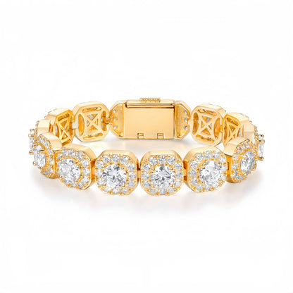 Wide Iced Tennis Bracelet