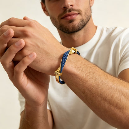 Men's Braided Leather Cuff Bracelet