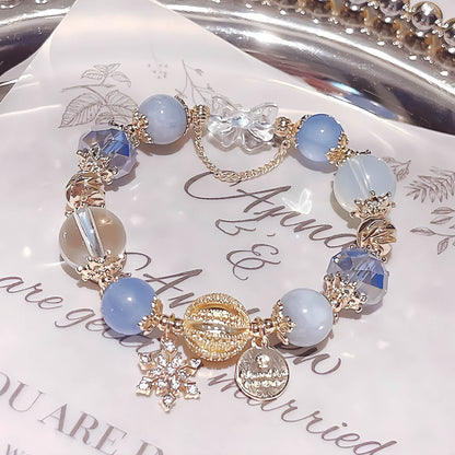 Sapphire Blue Snowflake Crystal Bracelet