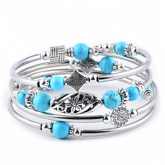 Turquoise Multi-Layer Wrap Bracelet