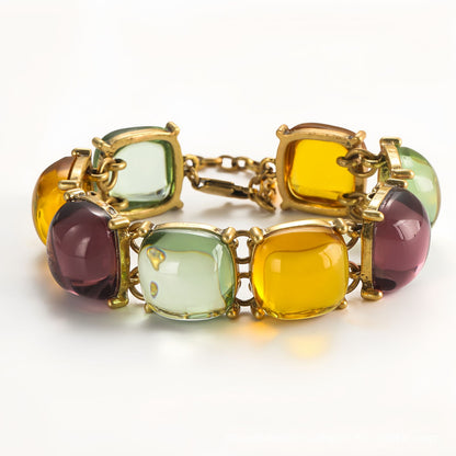 Multicolor Statement Bracelet for Women, Vintage Style Chunky Bracelet