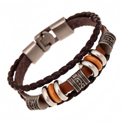 Vintage Tribal Leather Men's Bracelet