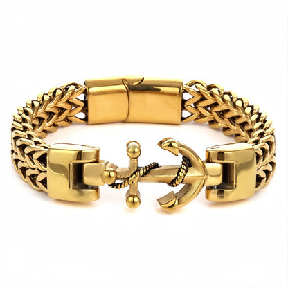 Anchor-Lock Titanium Steel Men's Bracelet