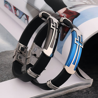Men’s Cross Silicone Bracelet