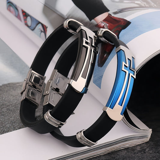Men’s Cross Silicone Bracelet