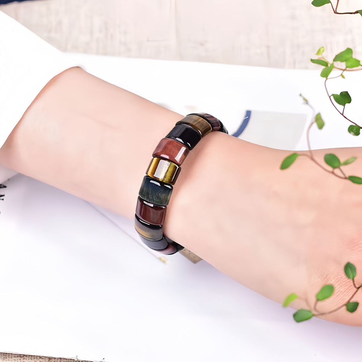The Determination Bracelet – Multi-Color Tiger’s Eye Tile Bracelet