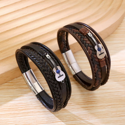Men's Guitar Leather Bracelet