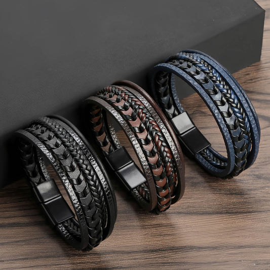 Men's Multilayer Braided Leather Bracelet