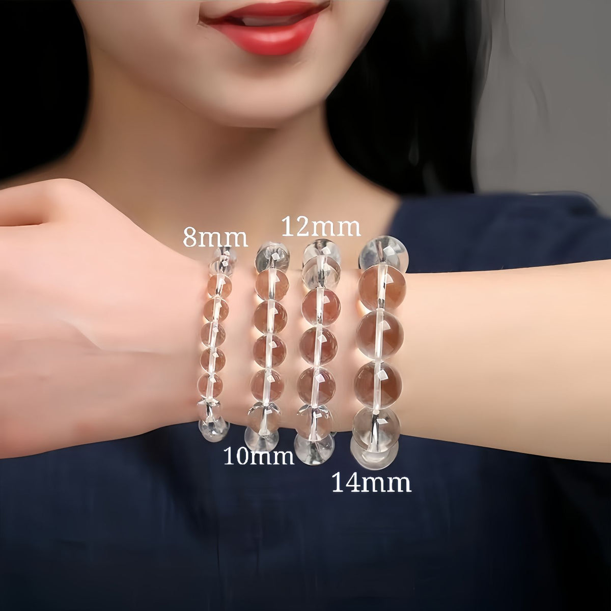 Clear Quartz Round Bead Energy Bracelet