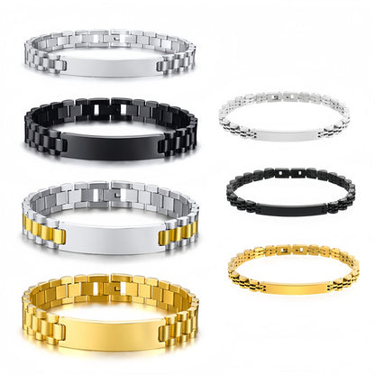 Men’s Curved Plate Chain Bracelet