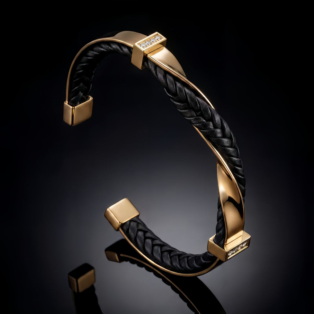 Men's Braided Leather Cuff Bracelet