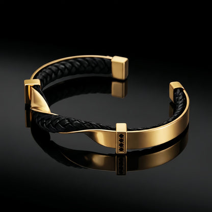 Men's Braided Leather Cuff Bracelet
