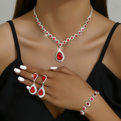 Teardrop Jewelry Set for Women, Necklace Earrings and Bracelet Set, Elegant Formal Jewelry
