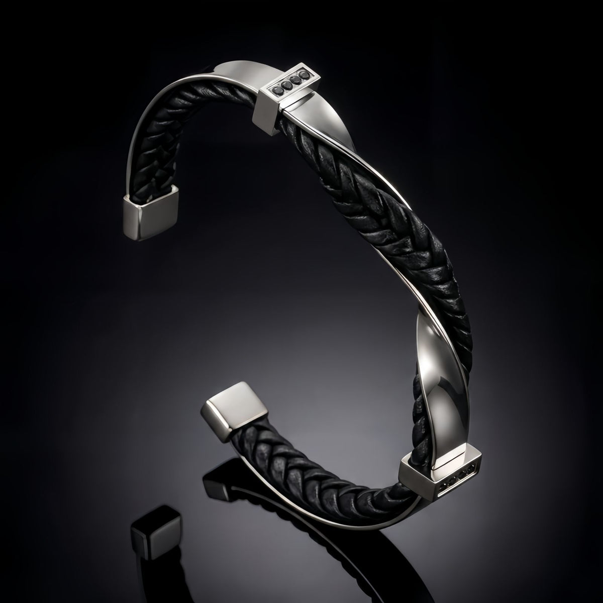Men's Braided Leather Cuff Bracelet