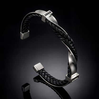 Men's Braided Leather Cuff Bracelet