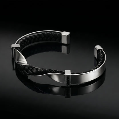 Men's Braided Leather Cuff Bracelet