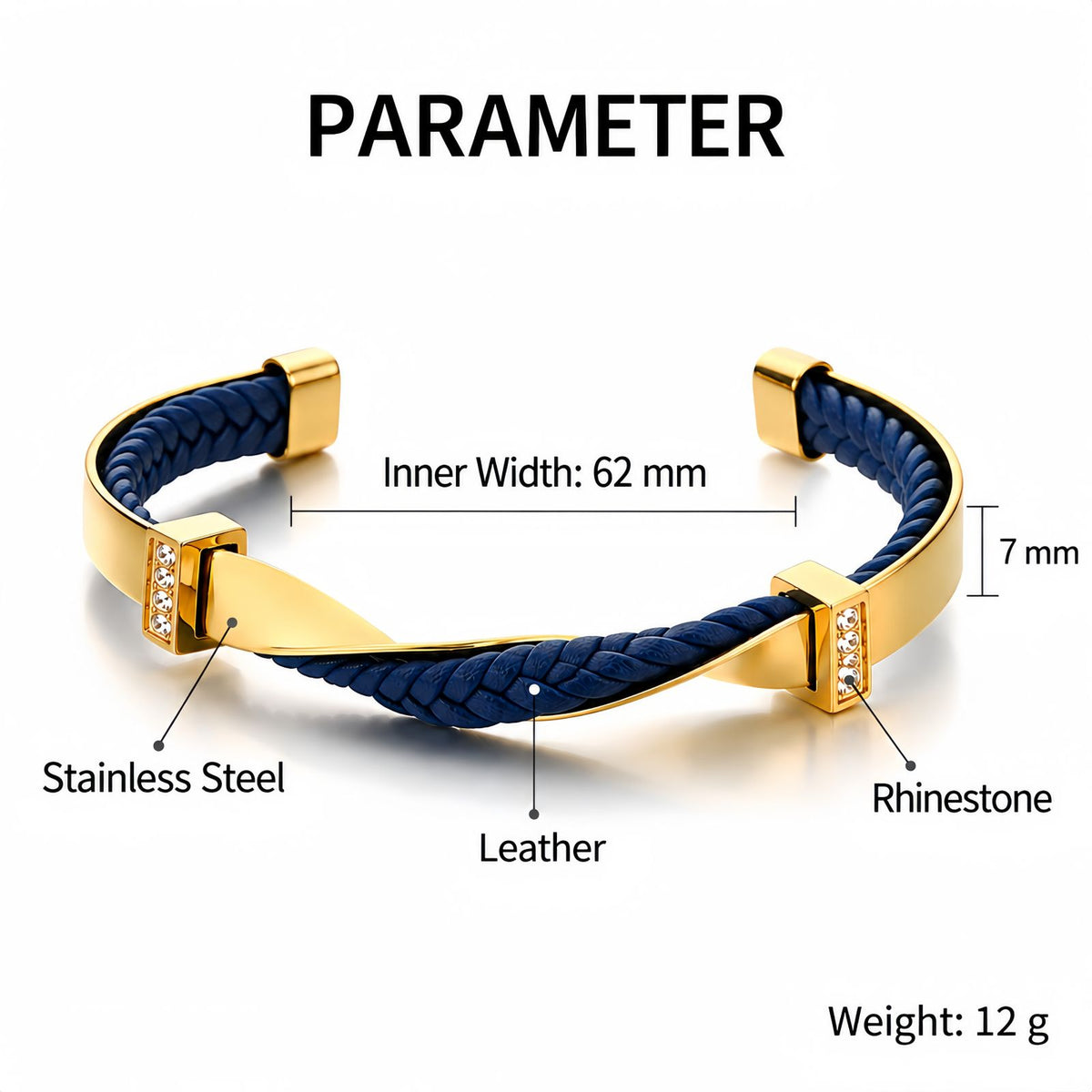 Men's Braided Leather Cuff Bracelet