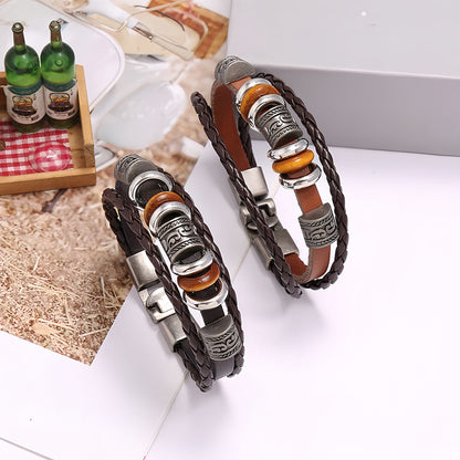 Vintage Tribal Leather Men's Bracelet