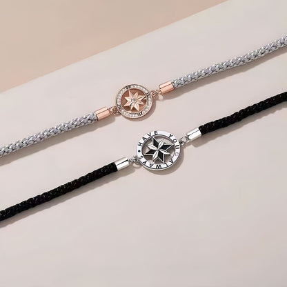 Eight-Point Star Compass Couple Bracelet