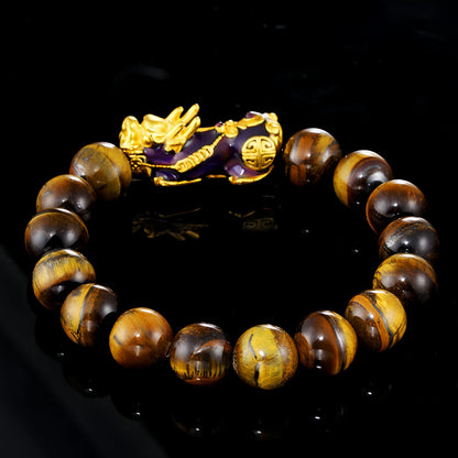 Color-Shifting Pixiu Tiger Eye Wealth Bracelet