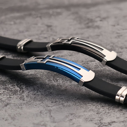Men’s Cross Silicone Bracelet