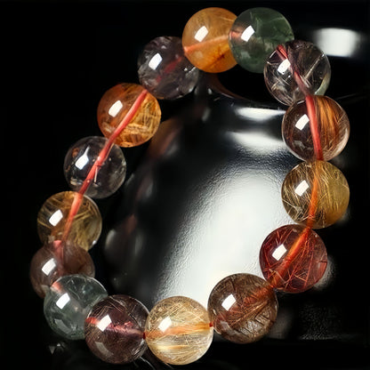 Multi-Color Rutilated Quartz Beaded Bracelet
