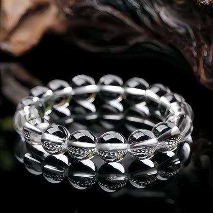 Clear Quartz Round Bead Energy Bracelet