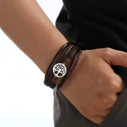 Tree of Life Leather Bracelet for Men