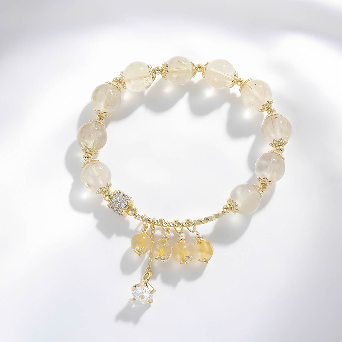 Strawberry Quartz Beaded Bracelet