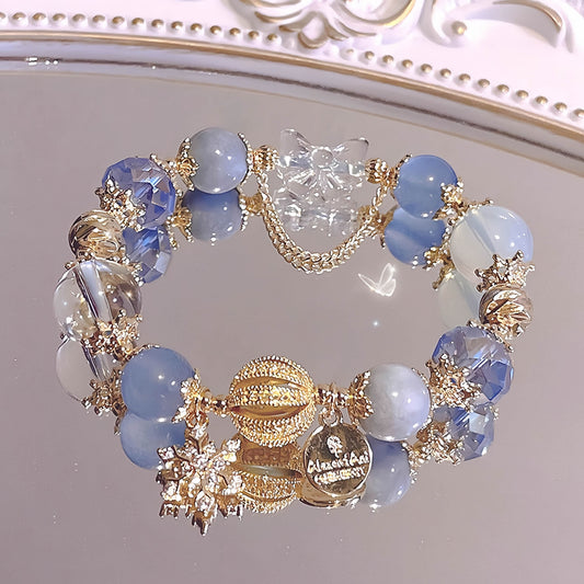 Sapphire Blue Snowflake Crystal Bracelet