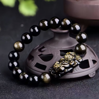 Wealth-Attracting Dual Gold-Eyed Pixiu Bracelet
