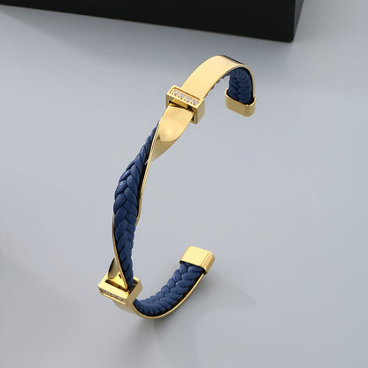 Men's Braided Leather Cuff Bracelet