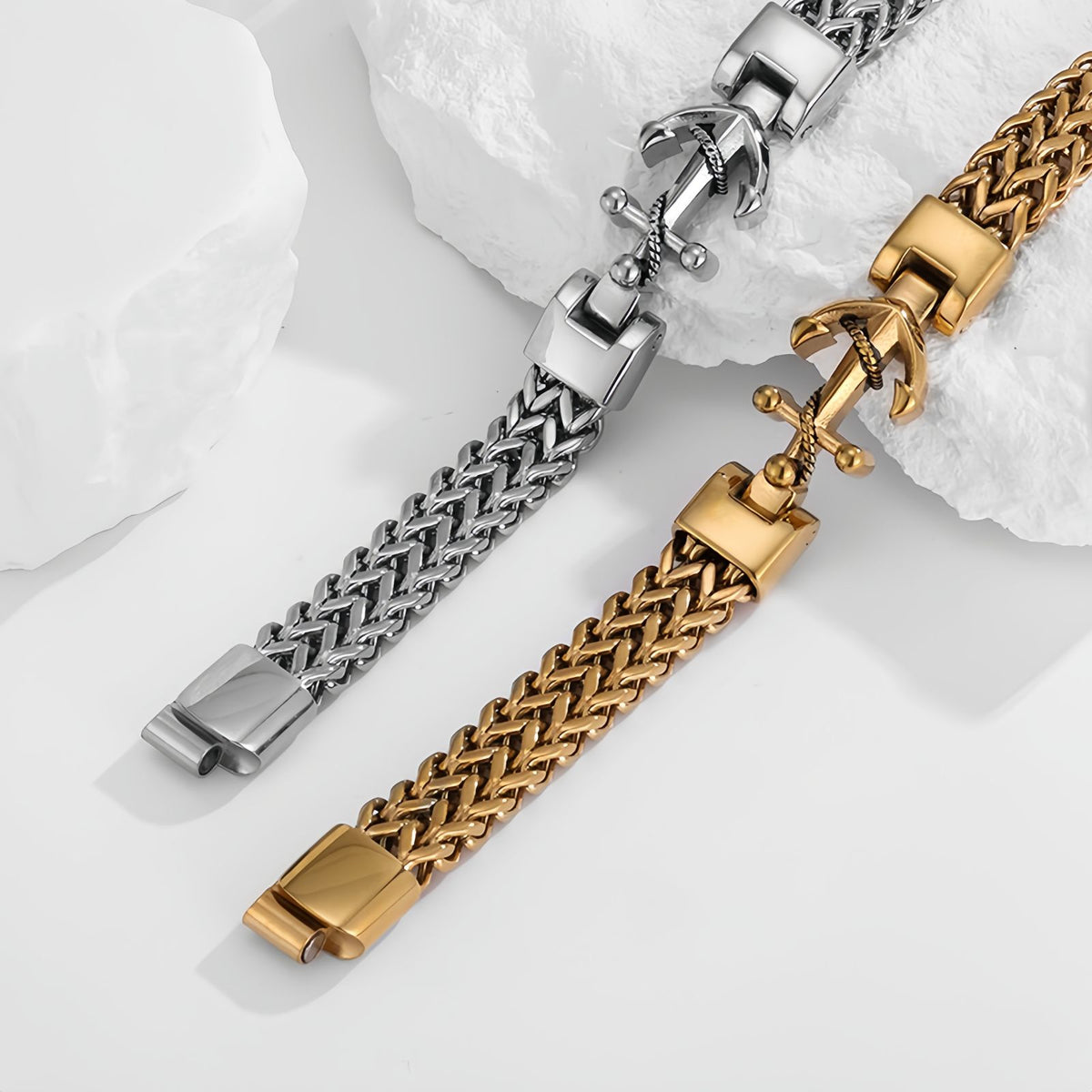 Anchor-Lock Titanium Steel Men's Bracelet