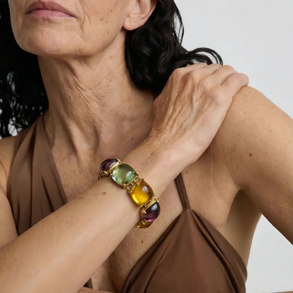 Multicolor Statement Bracelet for Women, Vintage Style Chunky Bracelet