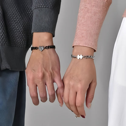 Heart Puzzle Couple Bracelet Set