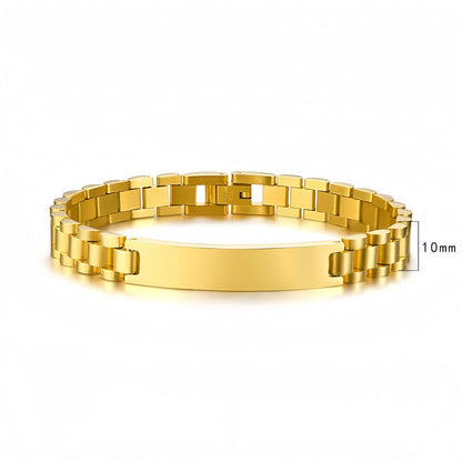 Men’s Curved Plate Chain Bracelet