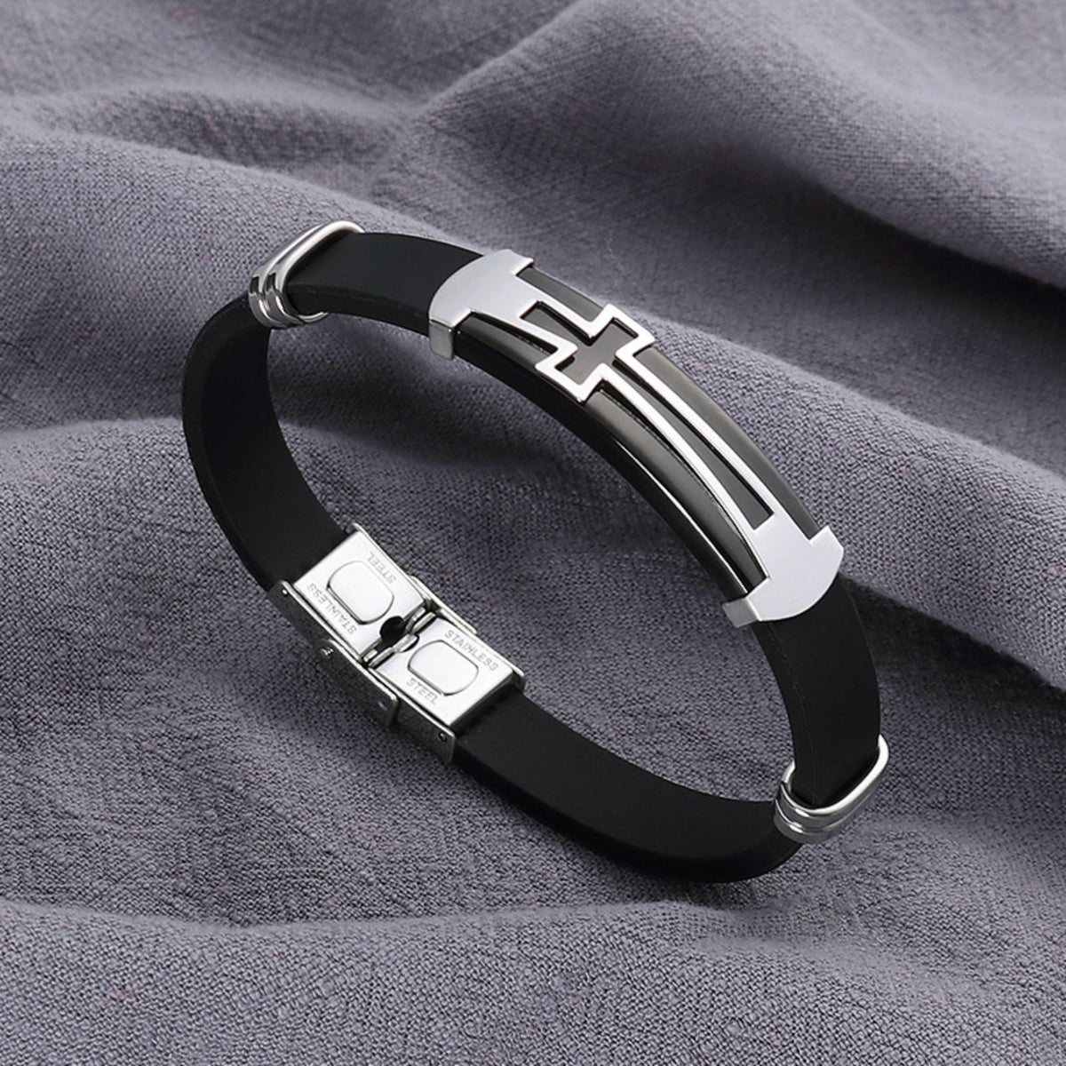 Men’s Cross Silicone Bracelet