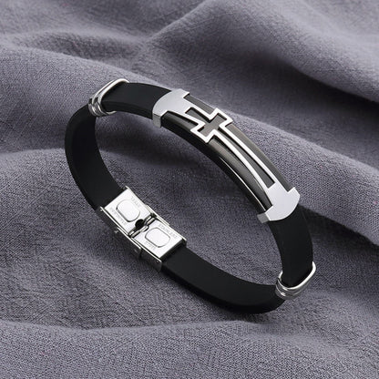 Men’s Cross Silicone Bracelet