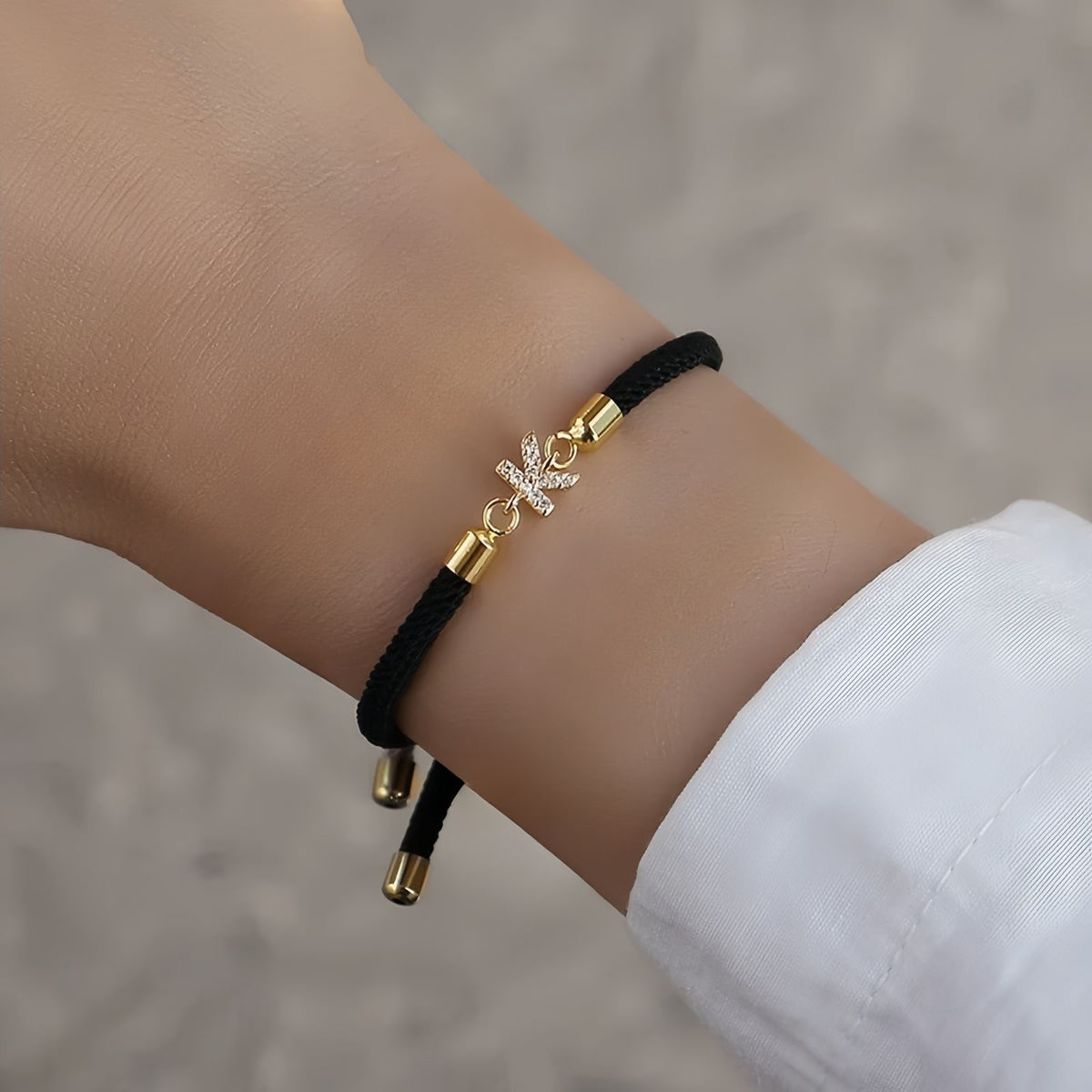 Adjustable Initial Letter Bracelet, A-Z Personalized Cord Bracelet