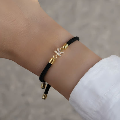Adjustable Initial Letter Bracelet, A-Z Personalized Cord Bracelet