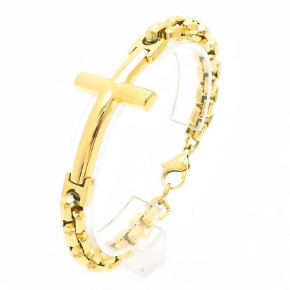 Men’s Stainless Steel Cross Bracelet
