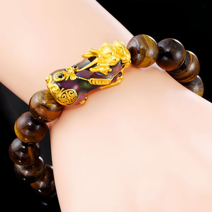 Color-Shifting Pixiu Tiger Eye Wealth Bracelet