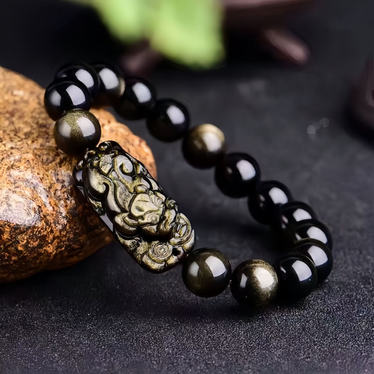 Wealth-Attracting Dual Gold-Eyed Pixiu Bracelet
