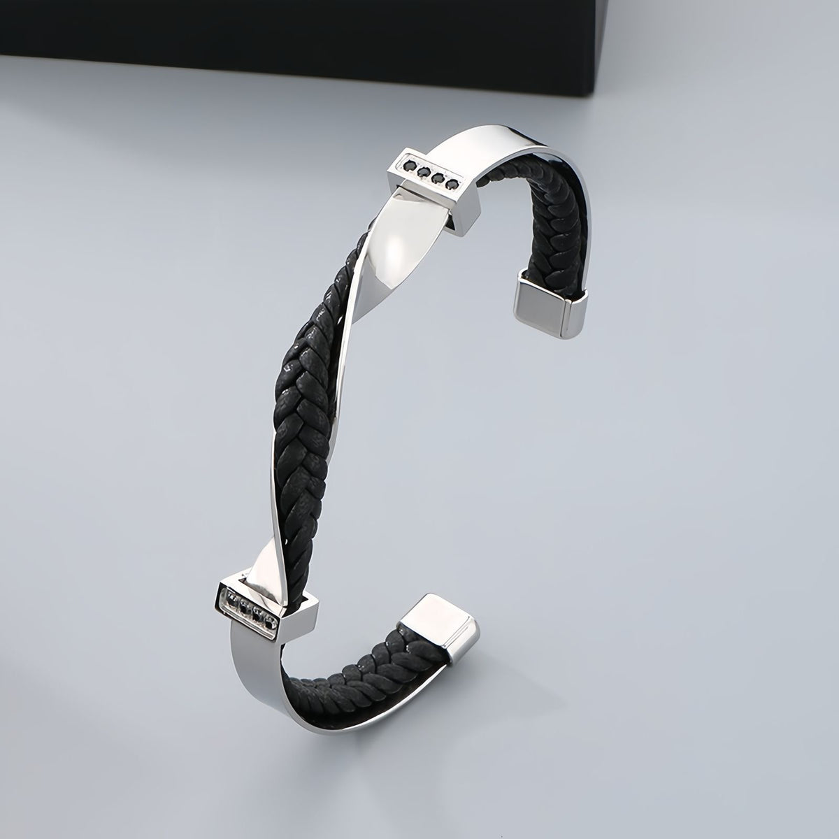 Men's Braided Leather Cuff Bracelet