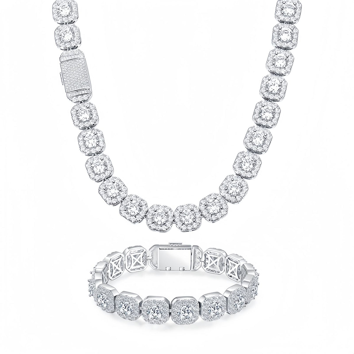 Wide Iced Tennis Bracelet