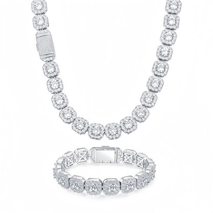 Wide Iced Tennis Bracelet