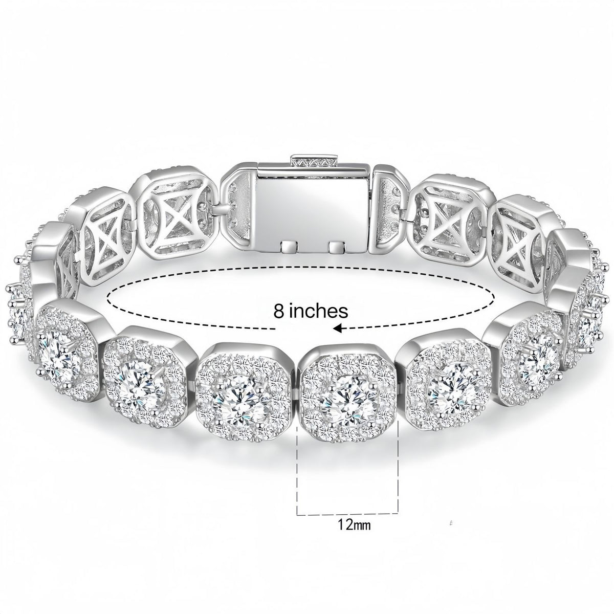 Wide Iced Tennis Bracelet